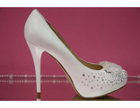 Туфли свадебные белые кожаные стразы серебренные высокий каблук скрытая платформа стильные фото сайт
