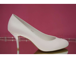 Свадебные туфли белые кожаные маленький устойчивый каблук классика купить магазин интернет салон