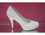 Свадебные туфли белые выбитый рисунок на платформе купить недорого интернет магазин фото салон сайт