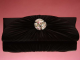 Клатч вечерний черный текстиль украшен большими камнями серебренными на выпускной бал юбилей купить
